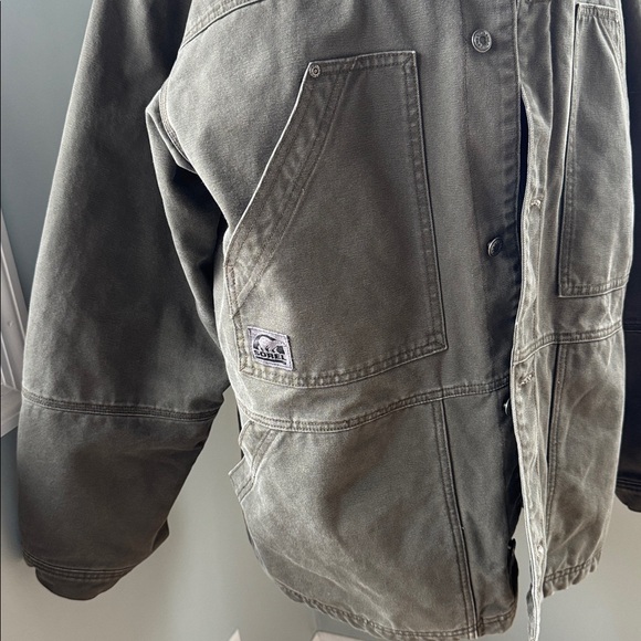 Sorel Duck barn Chore Jacket olive green canvas Pockets EUC size XL - Picture 4 of 13